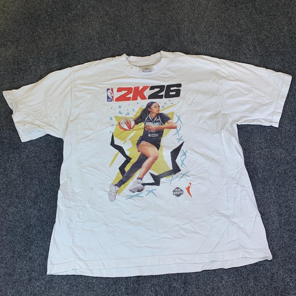 Shaka Wear Chicago Sky T-Shirt Mens L White Good Angel Reese WNBA 2K26 Graphic